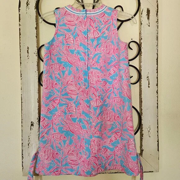 Lilly Pulitzer Girls Pink and Blue Shift Dress size 12 - Picture 2 of 5